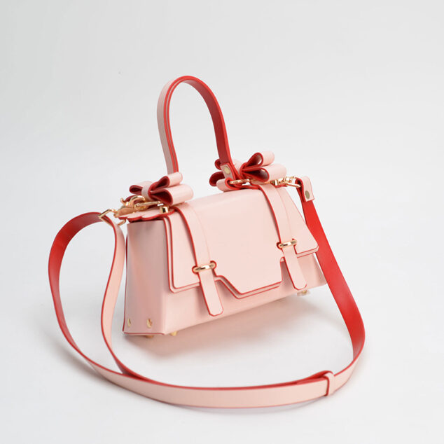 Sacs à bandoulière en cuir végétal pour femmes avec nœud papillon