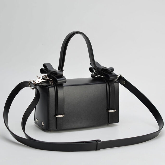 Sacs à bandoulière en cuir végétal pour femmes avec nœud papillon