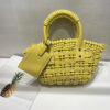 Women's Genuine Leather Woven Small Bucket Bags