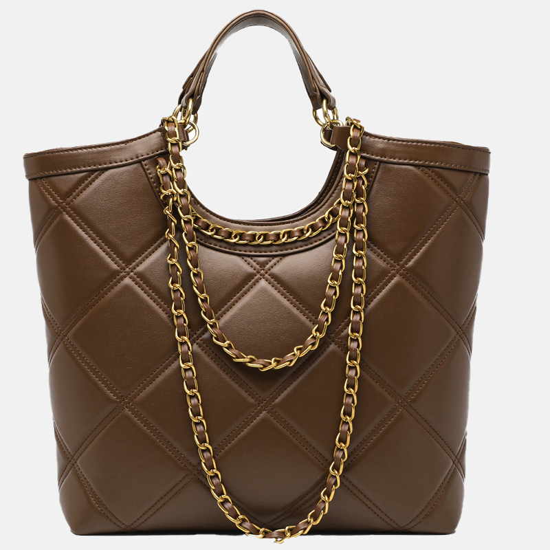 Women Genuine Leather Big Brown Tote Bag