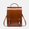 Women's Classic Minimal Backpacks in Genuine Leather