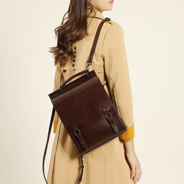 Women's Classic Minimal Backpacks in Genuine Leather