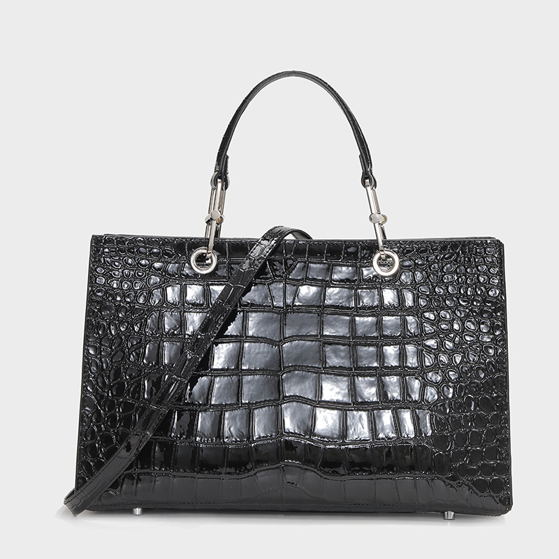 Women's Croc Print Tote Bags in Genuine Leather