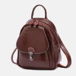 Women's Genuine Leather Backpacks with Flap Buckle