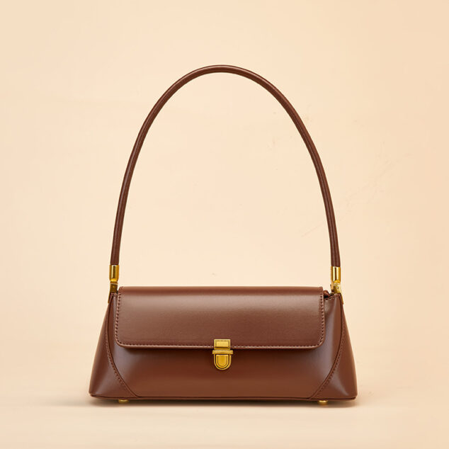 Women's Genuine Leather Minimal Baguette Bags