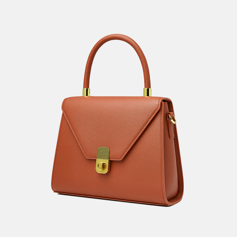 Women's Minimalism Envelope Flap Handbag in Genuine Leather