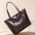 Women's Oily Genuine Leather Large Tote Bags