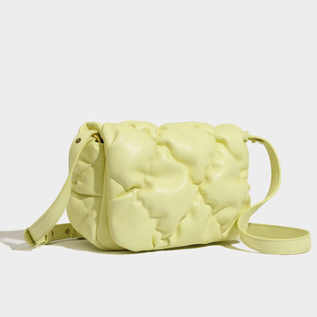 Women's Quilted Pineapple Chains Shoulder Bags in Vegan Leather