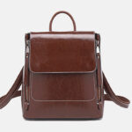 Women's Square Minimal Backpacks in Genuine Leather