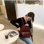 Women's Nylon and Leather Backpack for Casual Travel photo review