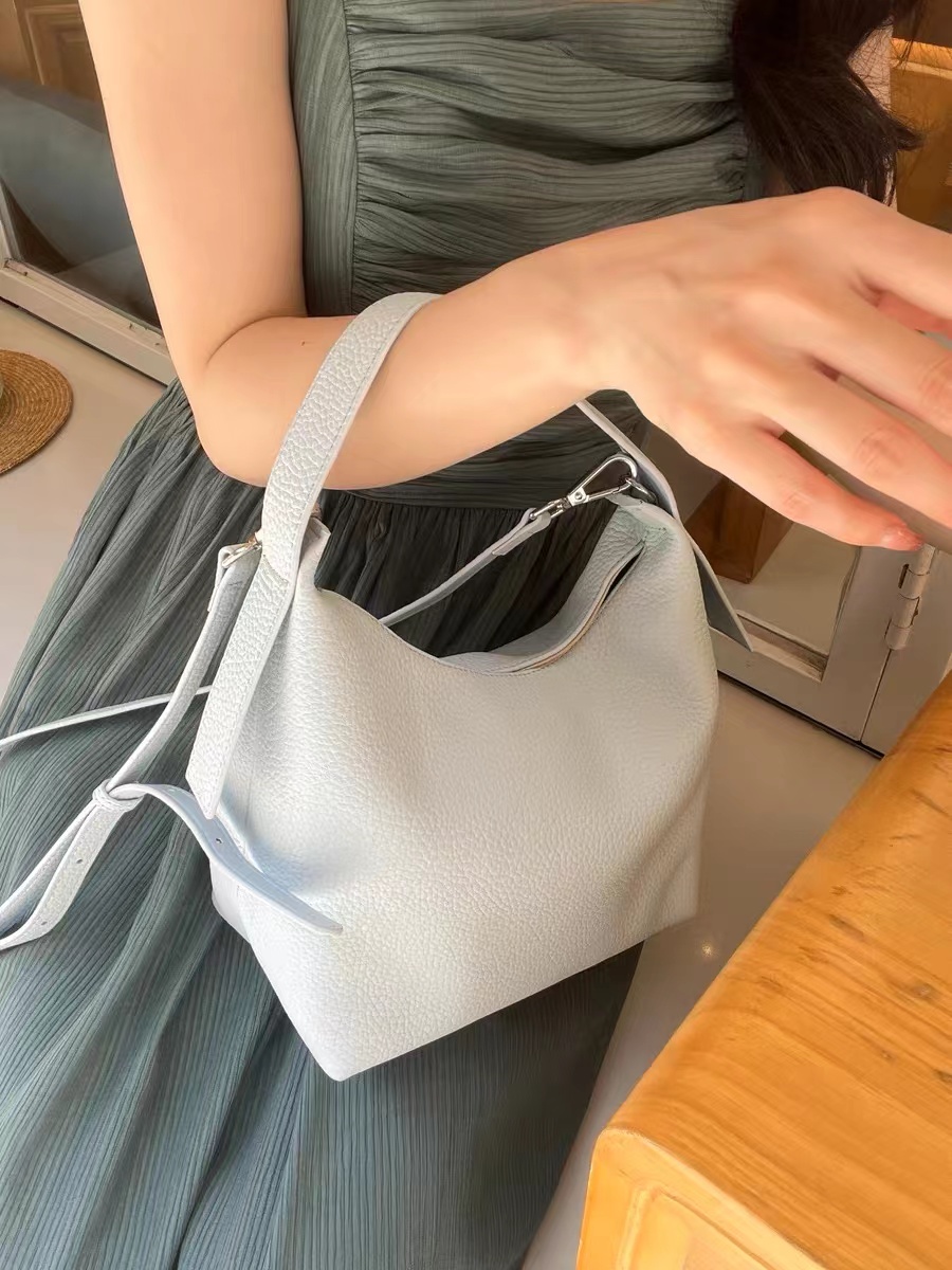 Women's Minimalist Leather Hobo Bag with Crossbody Strap - ROMY TISA