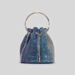 Women's Blue and Silver Sequin Bucket Bag