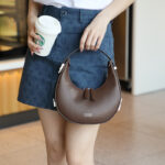 Women's Half Moon Leather Shoulder Bag