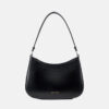 Women's Leather Crossbody Baguette Bag with Magnetic Closure