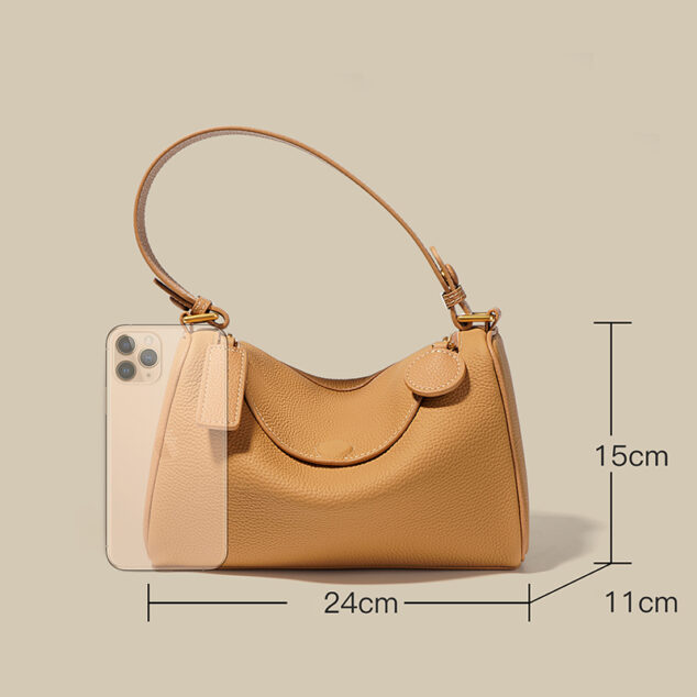 Small Hobo Bag Beige Minimalist Top Handle For Daily