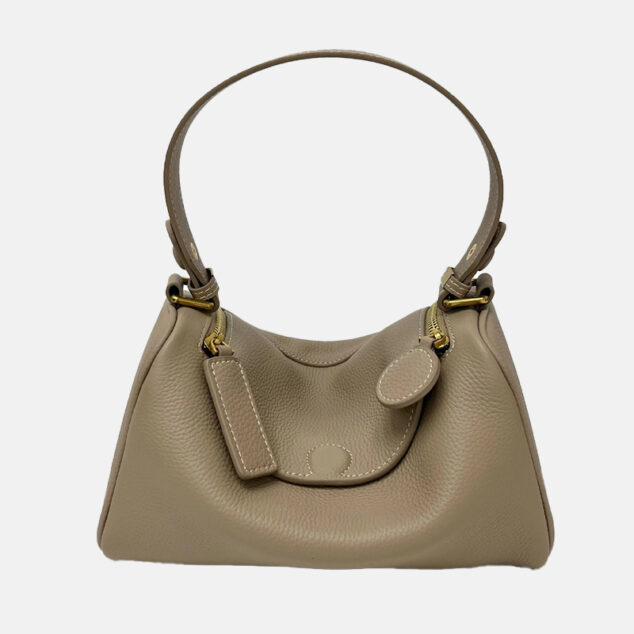 Women's Minimalist Leather Zipper Closure Hobo Bag with Crossbody Strap