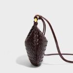 Mini pochette en cuir tressé pour femmes