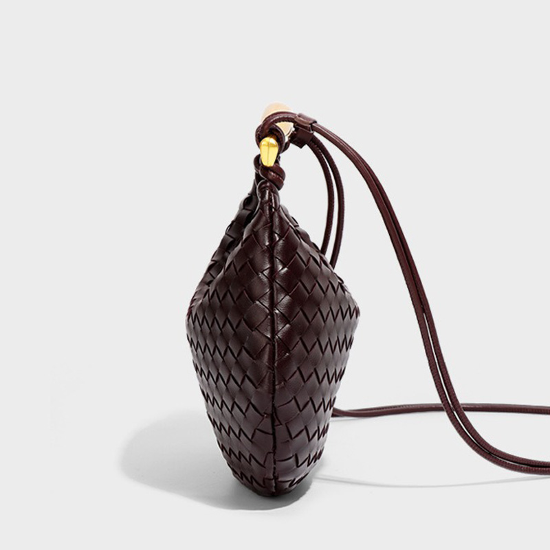 Mini pochette en cuir tressé pour femmes