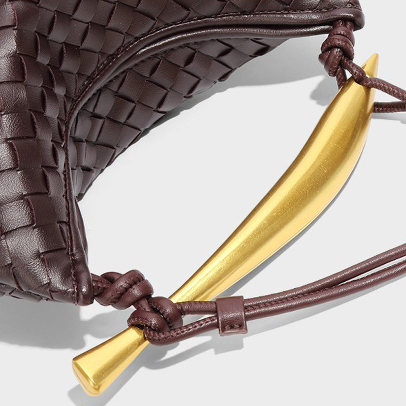 Mini pochette en cuir tressé pour femmes