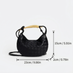 Mini pochette en cuir tressé pour femmes