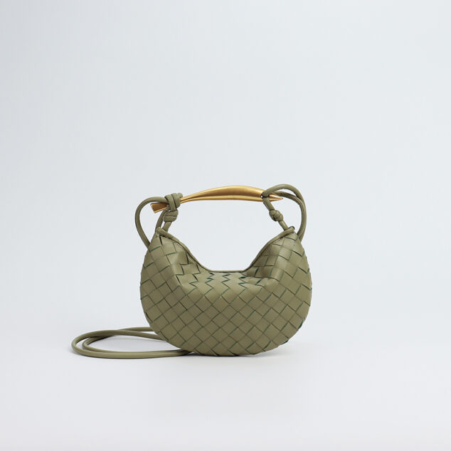 Buy BOTTEGA VENETA Mini Pouch 20 in Basket-Weave Sling Bag, Green Color  Women