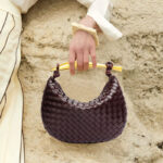 Mini pochette en cuir tressé pour femmes