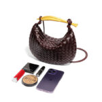 Mini pochette en cuir tressé pour femmes