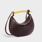 Mini pochette en cuir tressé pour femmes