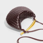 Mini pochette en cuir tressé pour femmes