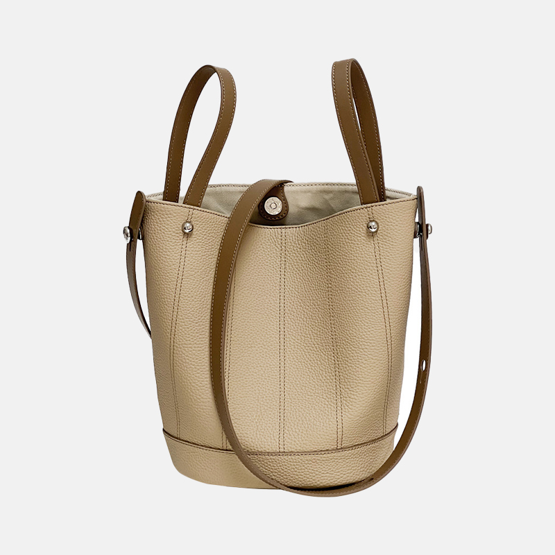 Women's Minimalist Genuine Leather Crossbody Bucket Bag