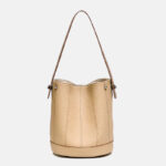 Women's Minimalist Genuine Leather Crossbody Bucket Bag