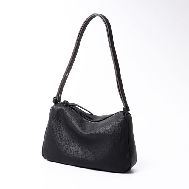 Women's Minimalist Genuine Leather Hobo Bag with Zipper Closure