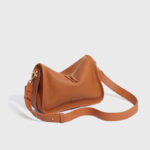 Women's Minimalist Genuine Leather Zipper Hobo Shoulder Bag