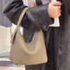 Women's Minimalist Leather Hobo Bag with Crossbody Strap