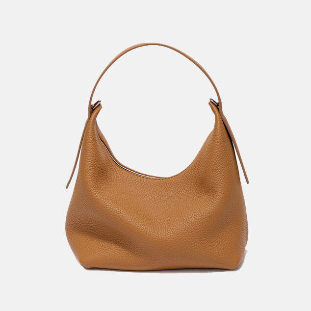 Women's Minimalist Leather Hobo Bag with Crossbody Strap