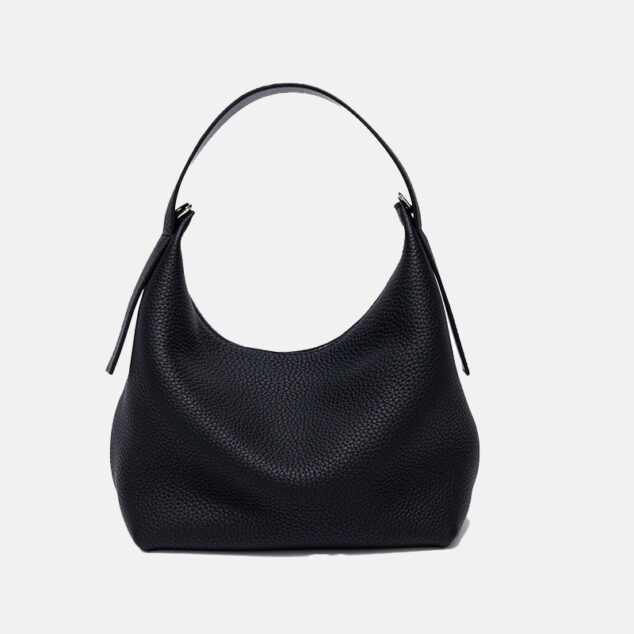 Women's Minimalist Leather Hobo Bag with Crossbody Strap