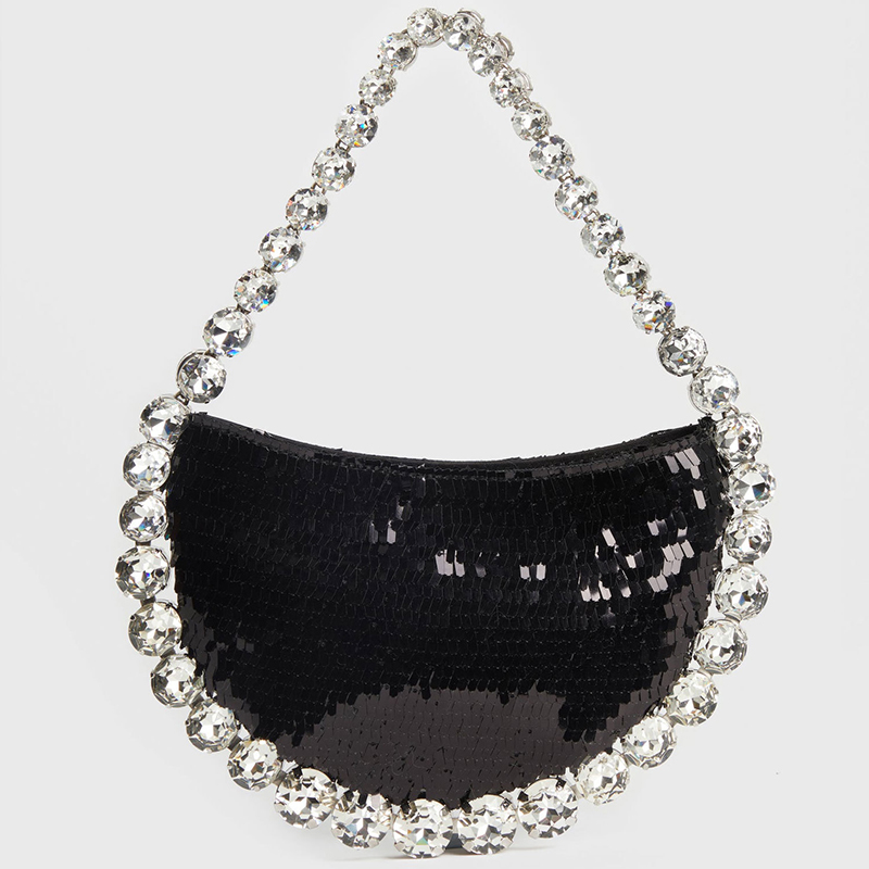 Women's Sparkling Rhinestone Shoulder Bag with PU Material