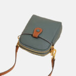 Women's Square Leather Crossbody Shoulder Phone Bag