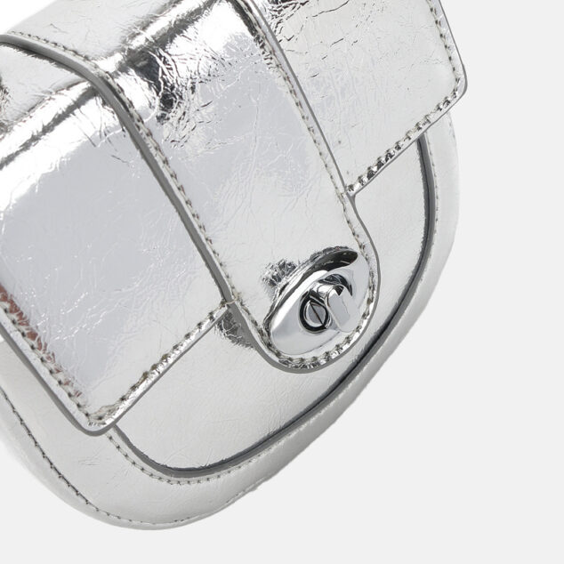 Women's Vintage Leather Saddle Chain Strap Lock Closure Bag