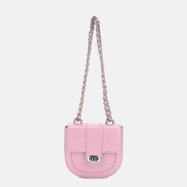 Women's Vintage Leather Saddle Chain Strap Lock Closure Bag