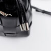 Sac à dos en cuir tressé avec fermeture à cordon pour femmes