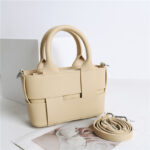 Women's Woven Leather Top Handle Tote Bag