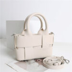 Women's Woven Leather Top Handle Tote Bag