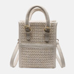 Women's Woven Straw Shoulder Tote Bag for Beach Vacation