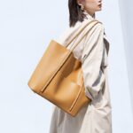 Women's Leather Tote Bag with Simple Style