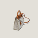 Sac à main en toile avec boucle de verrouillage pour femmes