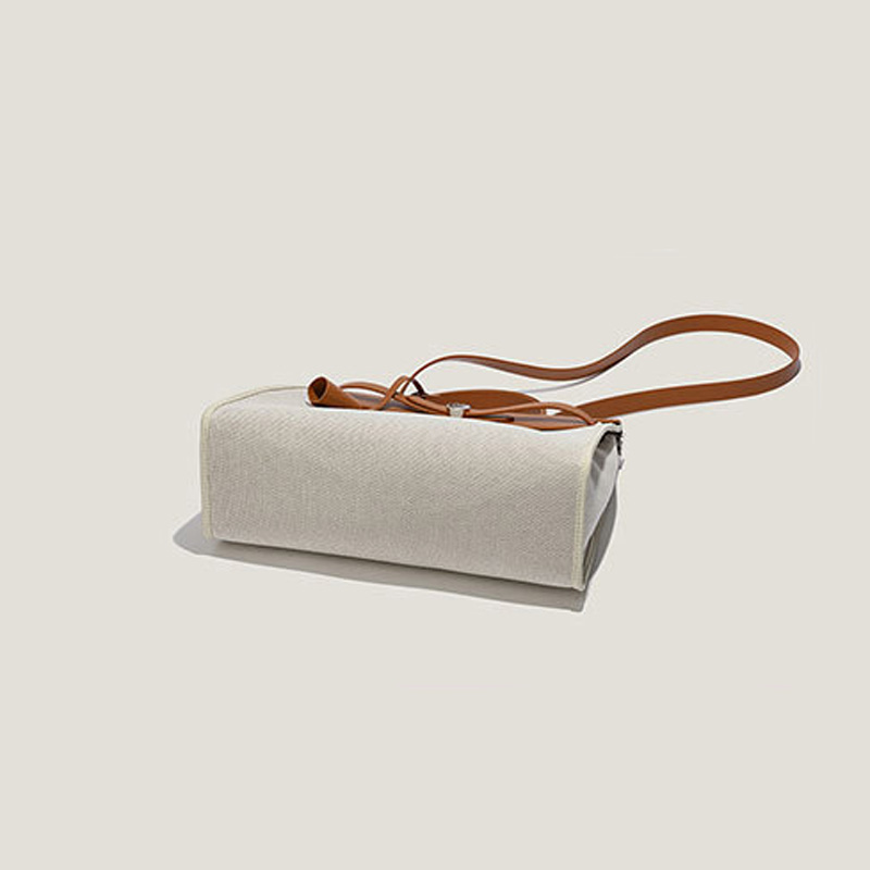 Sac à main en toile avec boucle de verrouillage pour femmes