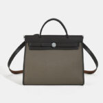 Sac à main en toile avec boucle de verrouillage pour femmes