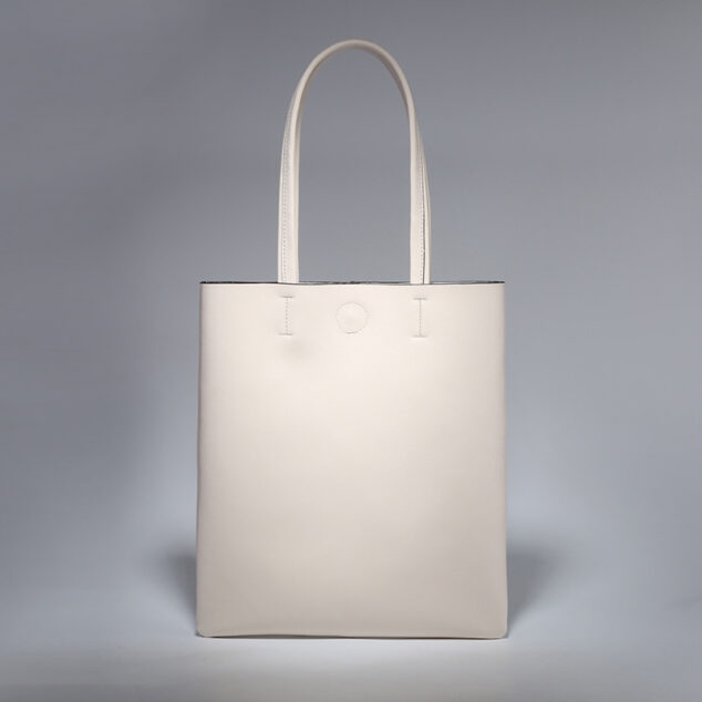 Women's Minimalist Genuine Leather Plain Tote Bag - ROMY TISA