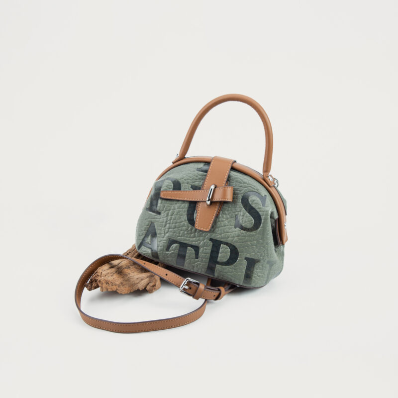 Petit sac à main en cuir véritable Letter Crossbody Top Handle Bag